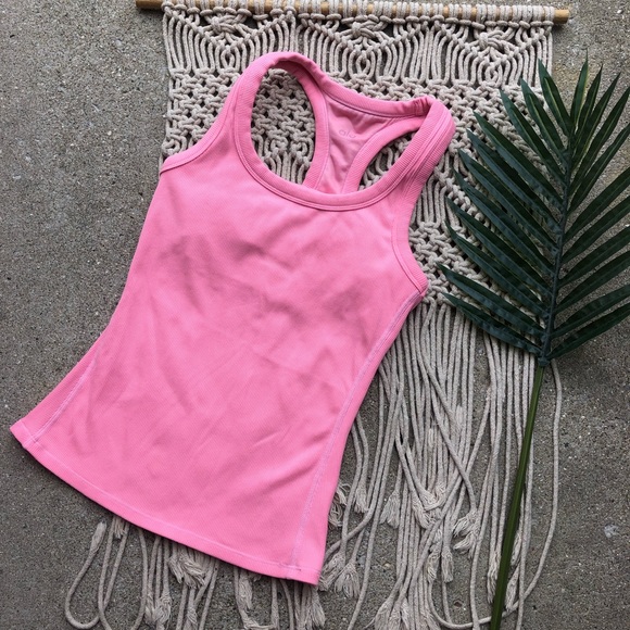 ALO Yoga Tops - Alo Yoga Pink Ribbed Racerback Tank Top Size Small